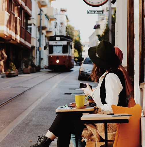 Istanbul destination cafe and city view